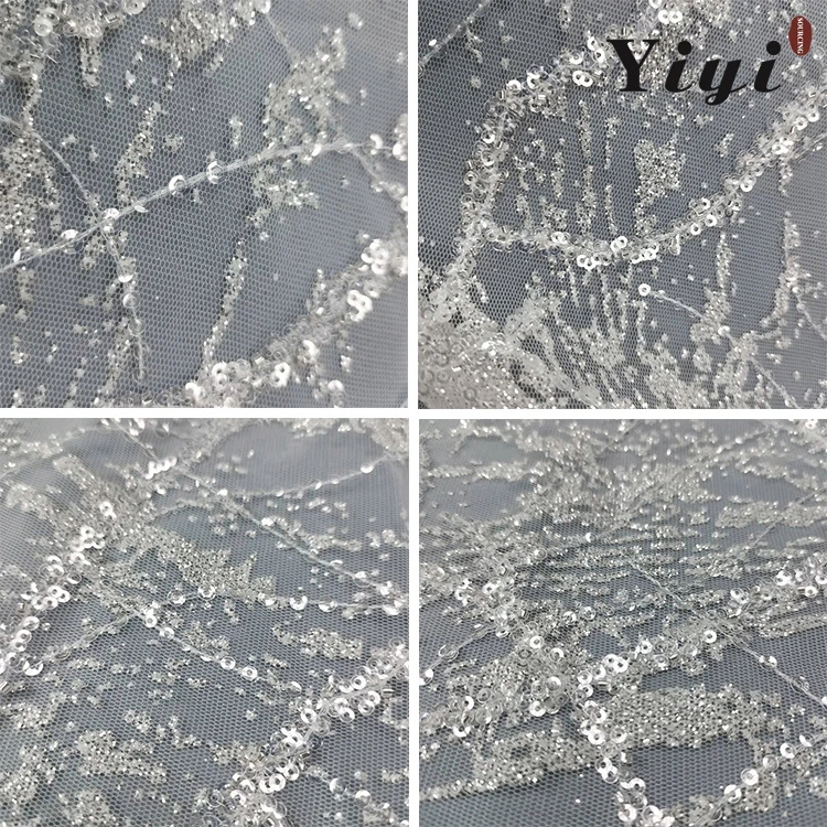 Sequins/Beads 3D Embroidery Wedding Dress/Gown Premium Embroidered Lace Fabric