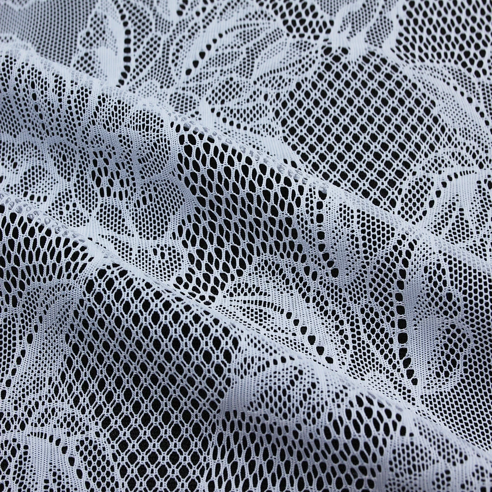 White Floral Water Soluble Chemical Milk Fiber Embroidered Guipure Lace Fabric