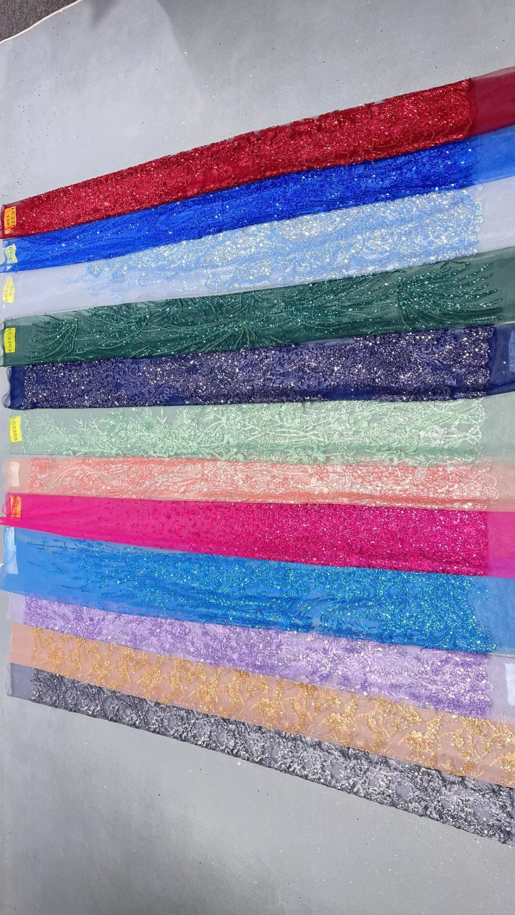 French Lace Fabric 2023 Luxury Hand Made Nigerian Sequins Beaded Glitter Lace Tulle Fabric