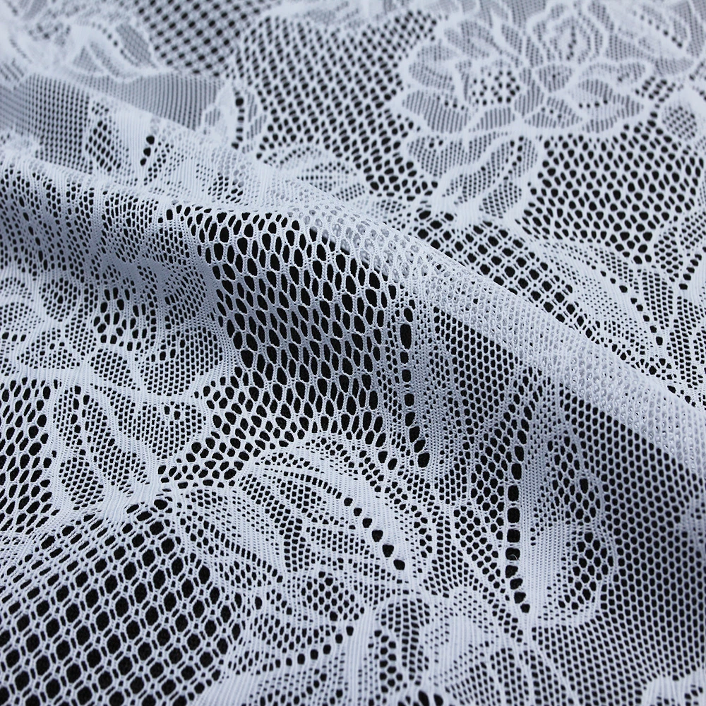 White Floral Water Soluble Chemical Milk Fiber Embroidered Guipure Lace Fabric