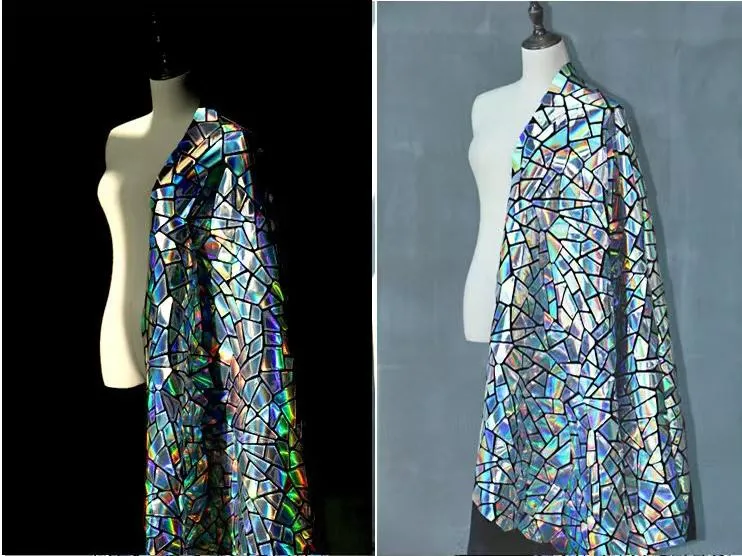 Chatlee Colorful Glitter Geometric Embroidery Sequin Velvet Base Fabric for Garment